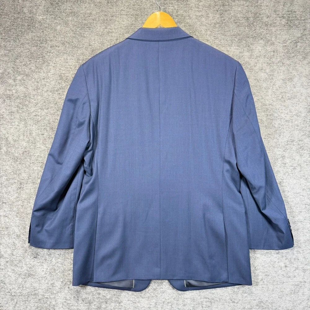 Jos A Bank TravelTech Blazer Men's 44R Blue Slim Fit Wool Mositure Wicking